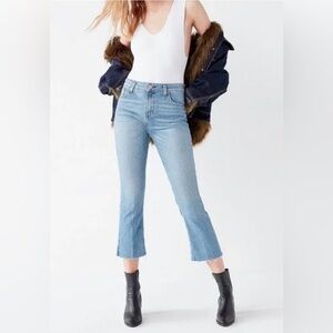 BDG Kick Flare High-Rise Cropped Denim Jeans Light/Med Wash Size 25